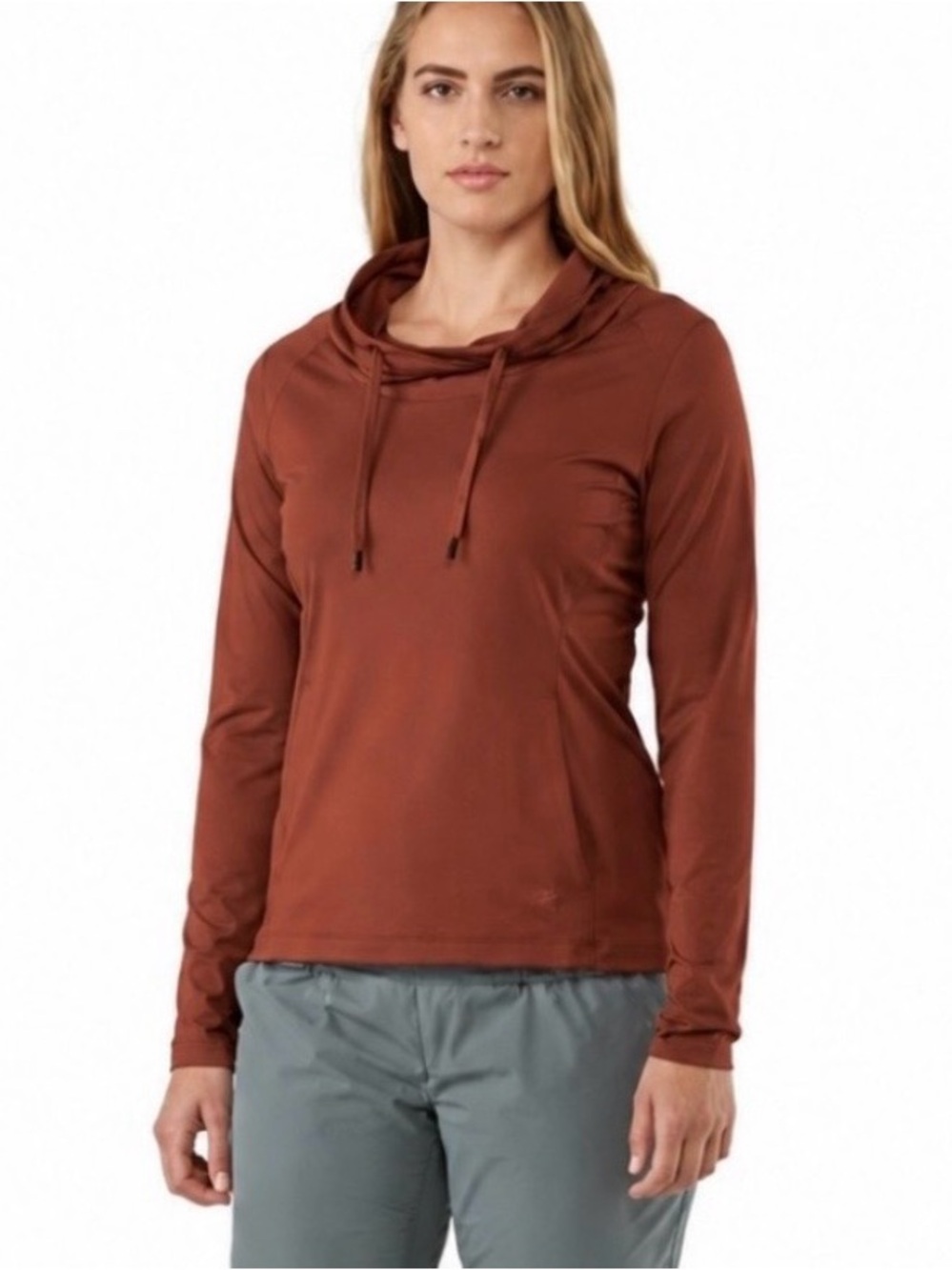 Arc’teryx Varana Top Pullover Cowl Neck M Trim Fit Brown Gorpcore Granola Girl